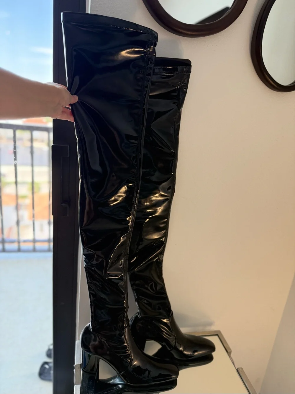 New Saint Laurent Betty Vinyl Over-The-Knee Boots $2,150 41